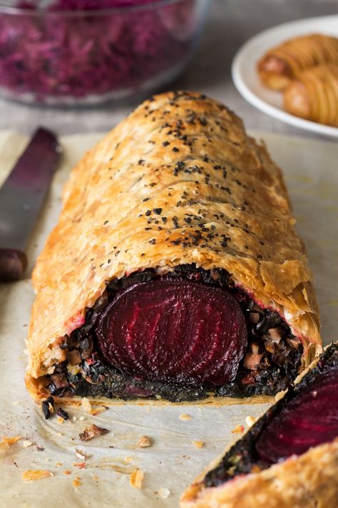 Beet Wellington, Vegan Christmas Dinner, Lazy Cat Kitchen, Cat Kitchen, Beet Recipes, Balsamic Reduction, Christmas Food Dinner, Lazy Cat, Vegan Christmas