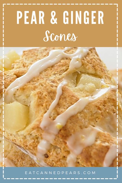 Pear And Ginger Scones, Recipes Using Canned Pears, Pear Recipes Healthy, Pear Recipes Easy, Brunch Recipies, Natural Food Recipes, Savoury Crepes, Beaming Baker, Ginger Scones