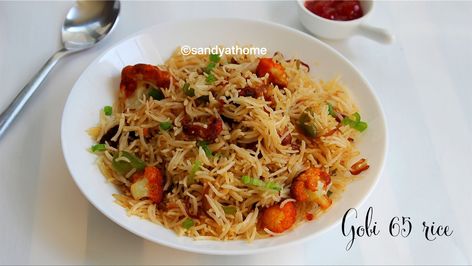 Gobi 65 rice recipe, Gobi fried rice Gobi Fry, Gobi 65, Cooking Basmati Rice, Rice Dish, Cauliflower Recipes, Rice Recipe, Rice Dishes, Pressure Cooking, Garam Masala