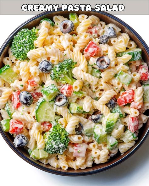 Creamy Pasta Salad: A Fresh and Flavorful Side Dish Ruben Pasta Salad, Clean Pasta Salad, Veggie Pasta Salad Recipes, How To Make Pasta Salad, Penne Pasta Salad Recipes, Easy Noodle Salad, Recipe For Pasta Salad, Pasta Salad Ideas, Simple Pasta Salad