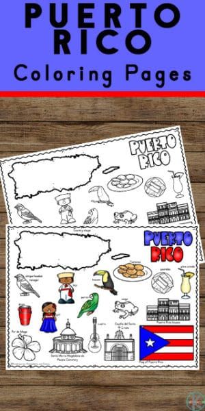 Christmas In Puerto Rico, Japan For Kids, Hispanic Heritage Month Activities, Puerto Rico Food, Geography For Kids, Spanish Heritage, Puerto Rico History, Puerto Rico Art, Food Coloring Pages