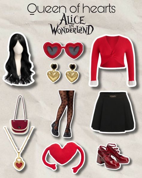 Queen of hearts (Alicia in Wonderland) outfit Queen Of Hearts Inspired Outfits, Spirit Week, Queen Of Hearts, Disney Outfits, Halloween Outfits, Queen, Outfit Inspirations, Casual Outfits, Disney