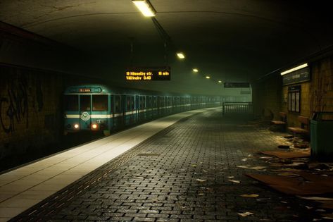 Horror Train Station, Liminal Space Train Station, Background Thumbnail, Digital Underground, City Of Ember, Episode Interactive Backgrounds, Animation Storyboard, Underground Bunker, Cyberpunk City