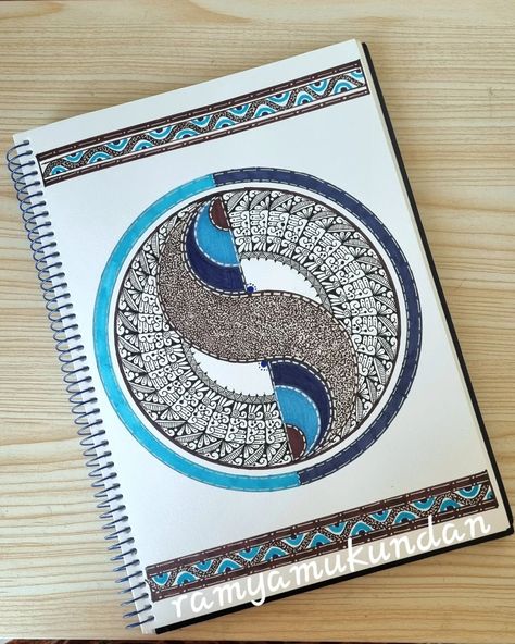 Presenting my latest masterpiece in the Unique Grid Series. This Mandala artwork features bold black patterns, a pretty border and is accented with a pop of blue shades and brown colours, a combination i have never used. I was quite skeptical when I was making it, but I love it!🤩 Did you catch the process reel? Check it out from my reels tab / story. Now, I want to hear from you! What do you think of this unique creation? Let me know in the comments! Ready to stay inspired and join th... Mandala Ideas, Mindfulness Art, Art Creativity, Mandala Artwork, Galaxy Painting, Madhubani Painting, Stay Inspired, Mandala Drawing, Mandala Pattern