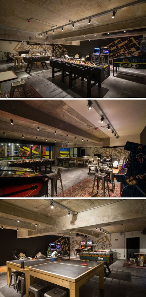 JAM hotel in Bruseels game room Arcade Architecture, Gaming Lounge, Arcade Room, Hotel Photography, Lounge Interiors, Artistic Elements, Arcade Game Room, Hotel Room Design, Video Game Rooms