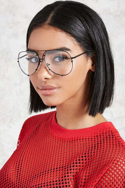 FOREVER 21 Aviator Reader Glasses Haircuts Designs, Classic Bob Haircut, Haircut For Women, Classic Bob, Haircut Designs, Bob Haircuts For Women, Bob Haircut, Cut My Hair, Bob Haircuts