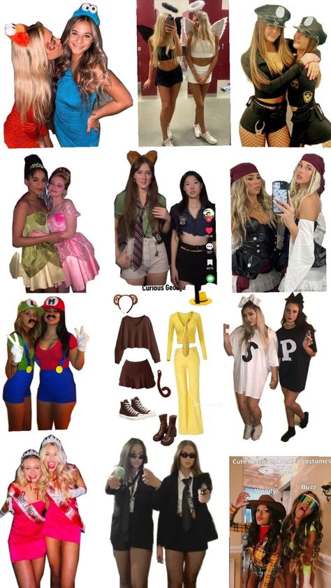 Girl Duo, Trio Halloween Costumes, Brunette To Blonde, Cute Costumes, Halloween Party, Halloween Costumes, Halloween, Clothes