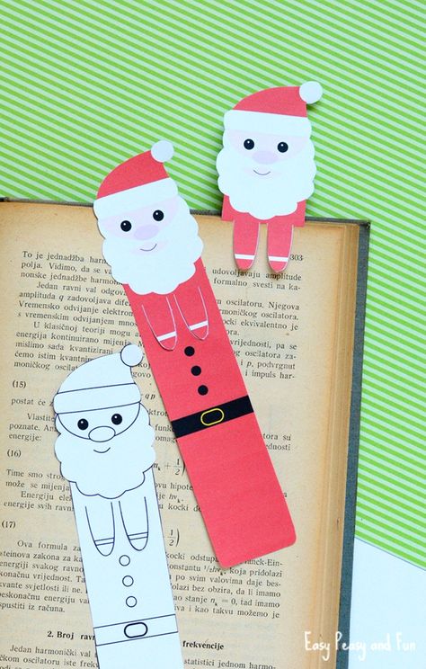 It’s time to get festive with a set of printable Santa bookmarks. These are wonderful even as gifts to friends and family members and as there is one that can be colored, your child can make a very unique design of their own. Christmas Bookmarks, Santa Crafts, Christmas Envelopes, Printable Bookmarks, Christmas Origami, Fun Christmas Crafts, Diy Bookmarks, Christmas Classroom, Pretty Christmas