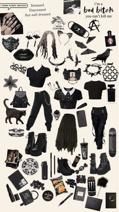 Goth Outfits Spring, Goth School Picture Day, Black Goth Outfit Aesthetic, Goth Travel Outfit, Demoncore Aesthetic Outfits, Goth Back To School Outfits, Easy Goth Outfits For School, Gothic Outfit Ideas For School, Goth Girl Outfits Aesthetic