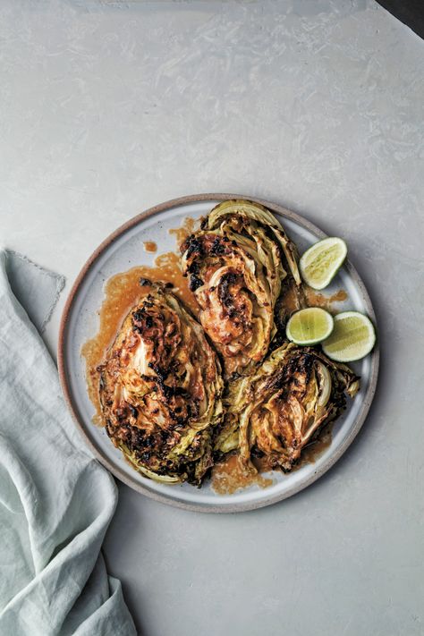 Charred Cabbage, Clean Eating Side Dishes, Buttered Cabbage, Miso Recipe, Miso Butter, Lime Recipes, Vegetarian Cabbage, Green Cabbage, Cabbage Recipes