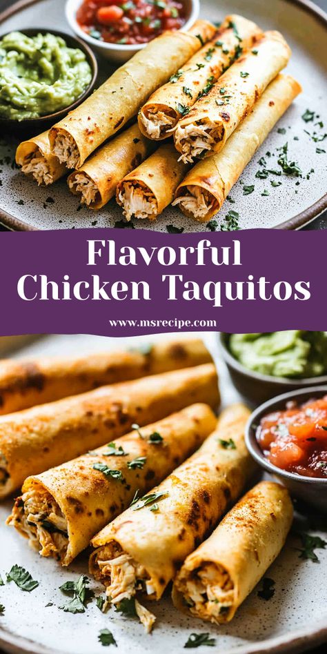 Enjoy flavorful chicken taquitos stuffed with creamy chicken, cheddar, and spinach, wrapped in a crunchy tortilla Chicken And Bean Taquitos, Jerk Chicken Taquitos, Chicken Tortilla Rollups, Meal Prep Taquitos, Tortilla Recipe Chicken, Keto Green Chili Chicken Taquitos, Creamy Chicken Wraps, October Meals Dinners, Buffalo Chicken Taquitos Recipe