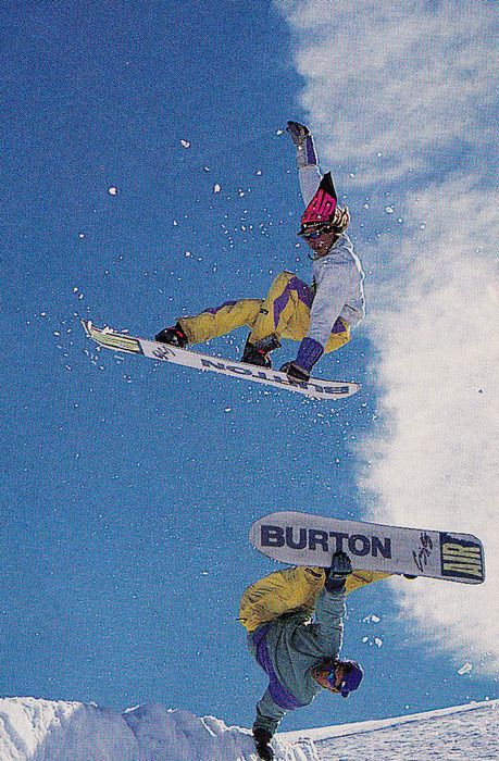 Craig Kelly & Keith Wallace Snowboarding Poses, Snowboard Aesthetic Vintage, Extreme Snowboarding, Vintage Snowboarding, Snowboard Aesthetic, Snowboarding Poster, Snowboarding Pictures, Snowboarding Photography, Snowboarding Aesthetic