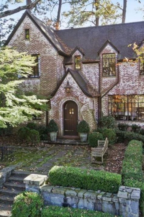 1929 Tudor Revival For Sale In Atlanta Georgia Tudor House Exterior, English Estate, Tudor Cottage, Tudor Revival, Tudor Style Homes, Tudor House, Plaster Walls, Dream House Exterior, Stone House