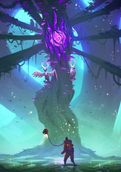 ArtStation - Heart of the forest , Beau Lamb 다크 판타지, Fantasy Places, Fantasy Art Landscapes, Fantasy Concept Art, Space Opera, 판타지 아트, Environment Concept Art, Fantasy Inspiration, Environmental Art