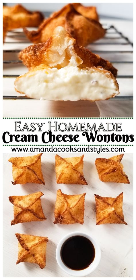 Homemade Cream Cheese Rangoons, Sweet Cream Cheese Wonton Recipes, Cream Cheese Wontons Recipes, Rangoon Recipe Cream Cheese, Cream Cheese Wonton Recipes, Wontons Cream Cheese, Cream Cheese Rangoon Recipe, Homemade Cream Cheese Wontons, Sweet Cream Cheese Wontons