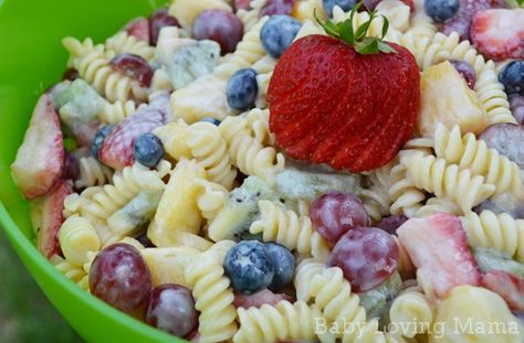 Fruit and Yogurt Pasta Salad Recipe Macaroni Fruit Salad Recipe, Yogurt Pasta Salad, Yogurt Pasta, Fancy Pasta, Fruit Salad With Yogurt, Fruit And Yogurt, Traditional Pasta, Recipe Salad, Fruit Yogurt