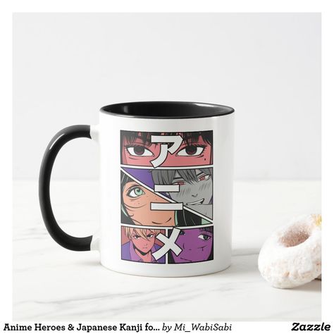 Anime Mug, Mugs Ideas, Anime Heroes, Bunny Cartoon, Funny Cups, Cute Bunny Cartoon, Japanese Kanji, Painted Mugs, Anime Crafts