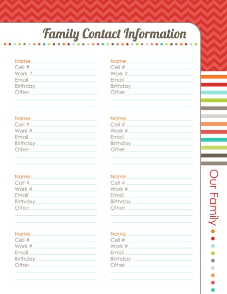 Address Book Template, Organizing Planner, Household Notebook, Diy Organizing, Binder Templates, Schedule Calendar, Family Binder, Home Binder, Book Templates