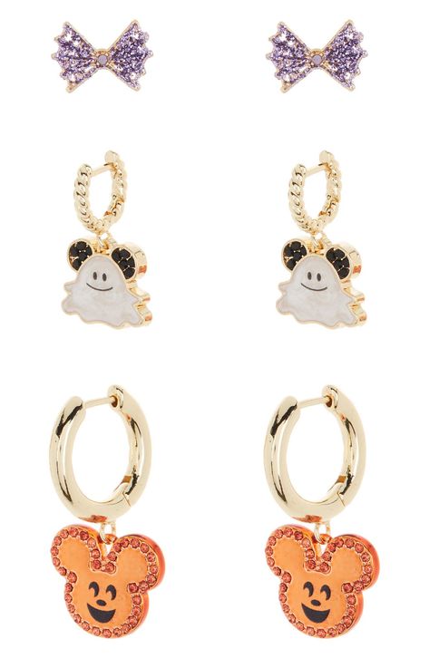 BaubleBar Gold-Tone 3-Piece Disney Halloween Earring Set available at #nordstromrack Happy Journey, Stranger Things Merch, Earrings Pack, Disney Jewelry, Disney Theme, Halloween Earrings, Halloween Jewelry, Disney Halloween, Disney Pins