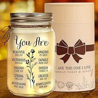 Birthday Day Gifts, Christmas Thank You Gifts, Mason Jar Night Light, Sentimental Gifts For Mom, Small Led Lights, Personalized Mason Jars, Crystal Stickers, Decoration Lights, Mason Jar Gifts