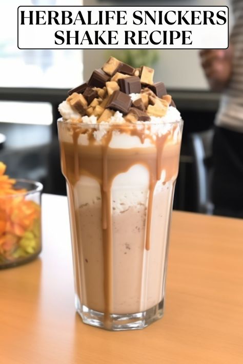 Herbalife Snickers Shake Recipes, Butterfinger Herbalife Shake Recipe, Pralines And Cream Herbalife Recipes, Herbalife Pudding Recipes, Snickers Shake, Sugar Free Chocolate Syrup, Pralines And Cream, Protein Drink Mix, Herbalife Shake Recipes