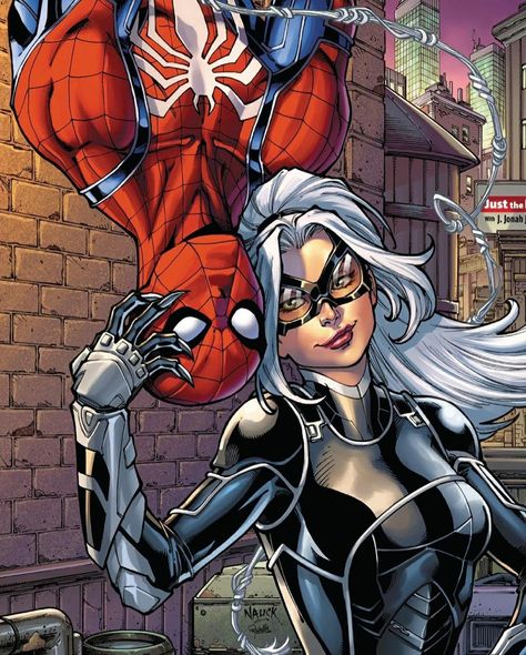 Spider-Man & Black Cat Gc Wallpaper, Black Cat Comics, Spiderman Black Cat, Gambar One Direction, Black Cat Marvel, Karakter Marvel, Seni 2d, Spiderman Artwork, The Black Cat