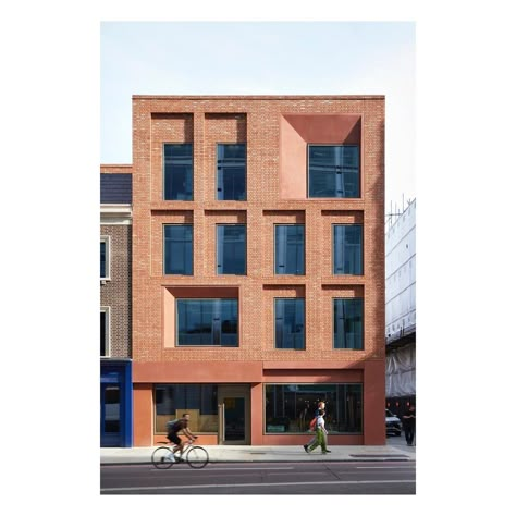 Modern Townhouse Facade, High Density Housing, Caruso St John, Brick Apartment, Urban Design Concept, Modern Townhouse, Collective Housing, Facade Architecture Design, Mix Use Building