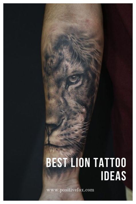 Lion Tattoo Ideas For Men, Lion Meaning, Lion Tattoo Ideas, Lion Tattoo Meaning, Photos Tattoo, Lion Forearm Tattoos, Lion Tattoo Sleeves, Mens Lion Tattoo, Cat Tattoos