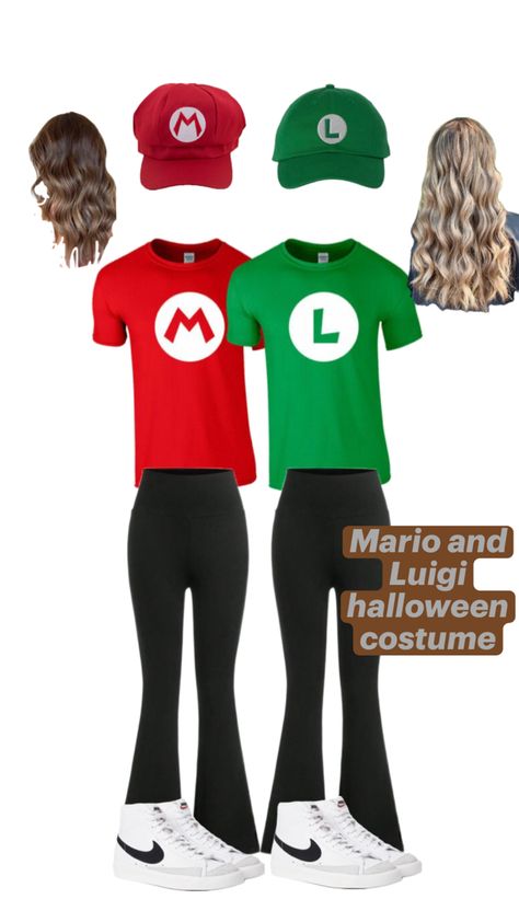 Mario And Luigi Halloween, Luigi Halloween Costume, Luigi Costume, Mario And Luigi, Halloween Outfits, Mario, Halloween Costumes, Cute Outfits, Halloween