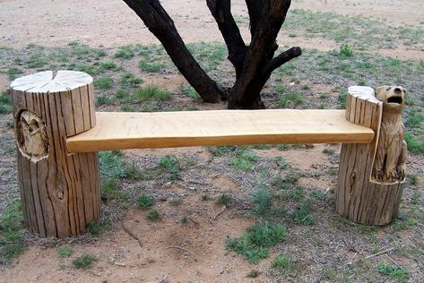 Unique Furniture Made From Tree Stumps And Logs | The Owner-Builder Network Tree Stump Furniture, Unique Wood Furniture, Rustic Outdoor Furniture, Tree Stump Table, Making A Bench, Tree Stumps, Diy Furniture Bedroom, Log Furniture, Wood Tree