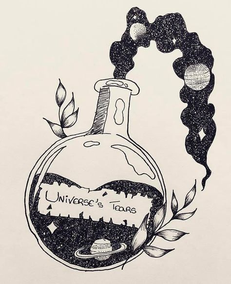 Galaxy Drawings, Galaxy Artwork, French Tattoo, Universe Tattoo, Dream Drawing, Bottle Tattoo, Galaxy Tattoo, Dot Work Tattoo, Galaxy Art