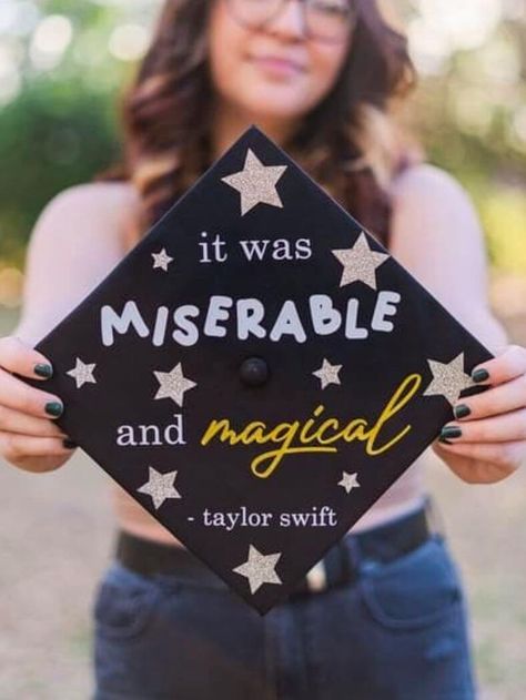 26 Taylor Swift Grad Cap Ideas For Your Graduation Era Senior Cap Ideas Taylor Swift, Graduation Caps Taylor Swift, Grad Cap Designs Taylor Swift, Graduation Cap Designs Middle School, Taylor Swift Graduation Cap Ideas, Taylor Swift Grad Cap Ideas, Graduation Cap Designs Taylor Swift, Senior Year Inspiration, Gemma Core