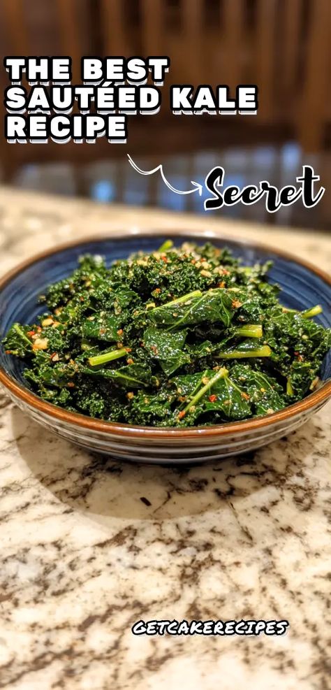 Easy Sautéed Kale Recipe | getcakerecipes Kale Side Dish Recipes, Kale Recipes Sauteed, Cooked Kale Recipes, Kale Side Dish, Easy Kale Recipes, Garlicky Kale, Sautéed Kale, Kale Recipe, How To Cook Kale