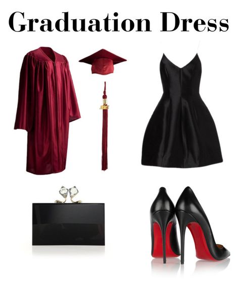 "Graduation Dress" by feliciy15 on Polyvore featuring Christian Louboutin and Charlotte Olympia Graduation Dress University, Gown Graduation, Graduation Dress College, Charlotte Olympia Shoes, Graduation Picture Poses, Graduation Outfit, Graduation Pictures, Red Hat, Fashion Heels