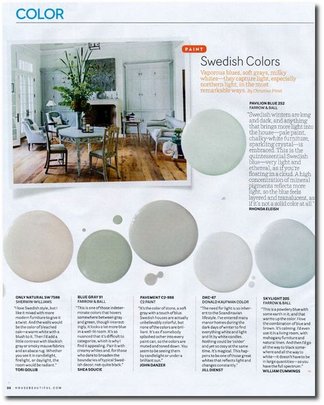 12 Interior Designers Pick Their Favorite Swedish Paint Colors----Tori Golub suggests- "Only Natural" SW 7596 From Sherwin- Williams Swedish Paint, Swedish Interiors, Swedish Decor, Swedish Style, Design Seeds, Interior Paint Colors, Paint Colours, Natural Home Decor, Cute Home Decor