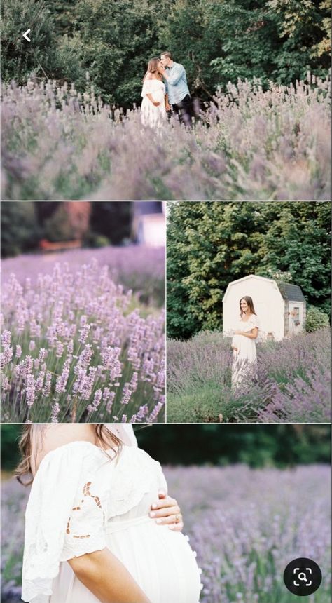 Lavender Field Maternity Photos, Pregnancy Announcement Photography, Lavender Fields Photography, Bump Photography, Family Maternity Pictures, Pregnancy Belly Photos, Maternity Photography Poses Couple, Maternity Photography Outdoors, Belly Photos