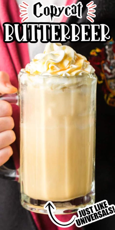 Nailed It Recipes, Hot Butterbeer Recipe, Butter Beer Recipe Harry Potter, Frozen Butterbeer, Hot Butterbeer, Gateau Harry Potter, Harry Potter Snacks, Lightning Scar, Harry Potter Butter Beer