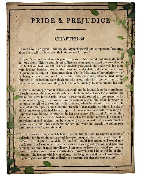 Book Page Pride And Prejudice, Books Aesthetic Pages, Pride And Prejudice Book Page, Wall Aesthetics, Book Passage, Pride And Prejudice Book, Pride Prejudice, Jane Austen Books, Hidden Beauty