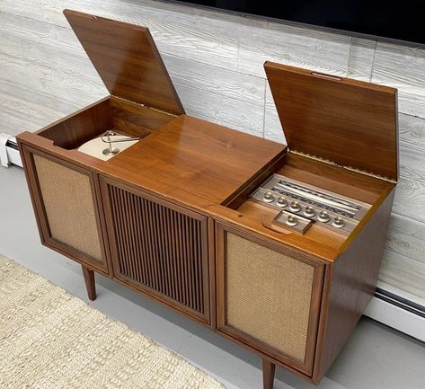 Vintage Record Player Cabinet, Media Console Design, Vintage Stereo Console, Record Player Console, Record Console, Record Player Cabinet, Mid Century Console, Stereo Console, Stereo Cabinet