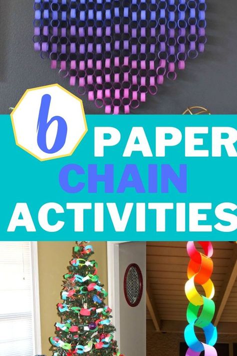 Whether it’s an elaborate wall hanging, a vintage-style paper chain garland, or a traditional advent paper chain for kids at Christmas, there are plenty of ways to use simple and easy paper chains to create something spectacular! Popsicle Stick Picture Frame, Christmas Paper Chains, Flower Wall Hanging Decor, Room Hanging Decor, Diy Paper Wall Hanging, Dot Marker Activities, Paper Chain, Wall Hanging Ideas, Fun Indoor Activities