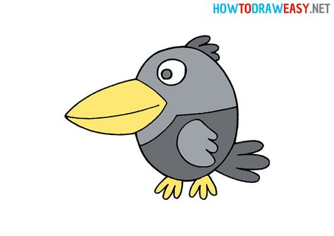 How to Draw a Crow #Crow #CrowDrawing #EasyCrowDrawing #CrowDrawingforKids #DrawingsforKids #DrawingTutorialsforKids #HowtoDrawaCrow #CrowStepbyStepDrawing #stepbystepdrawings #EasyDrawings Crow Drawing Simple, Simple Drawing Tutorial, Crow Drawing, Google Drawing, Elementary Drawing, Crows Drawing, Crow Feather, Feather Texture, Drawing Tutorials For Beginners