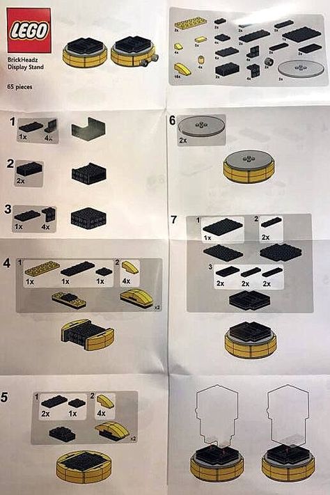 Lego Brickheadz display stand instructions Lego Brickheadz Display Ideas, Brickheadz Display, Lego Brick Headz, Lego Ideas To Build, Lego Building Techniques, Lego Brickheadz, Lego People, Lego Pictures, Lego Room