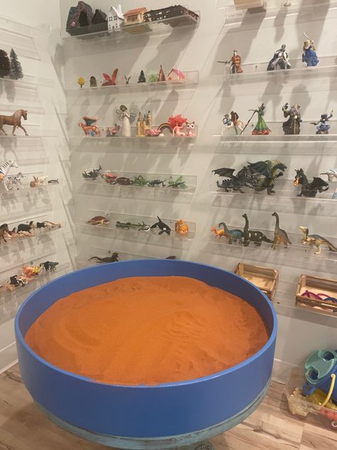 Sand Tray Therapy Room, Cute Therapy Office, Play Therapy Room Decor, Kids Therapy Office, Kids Therapy Room, Play Therapy Room Ideas, Play Therapist Office, Therapy Office Decor Private Practice, Therapist Office Decor Private Practice