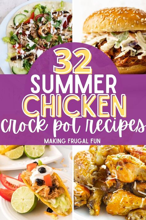 Summer Crockpot, Summer Slow Cooker Recipes, Chicken Breast Crockpot Recipes, Summer Crockpot Recipes, Summer Chicken Recipes, Crockpot Chicken Breast, Summer Chicken, Chicken Crockpot Recipes Easy, Healthy Budget