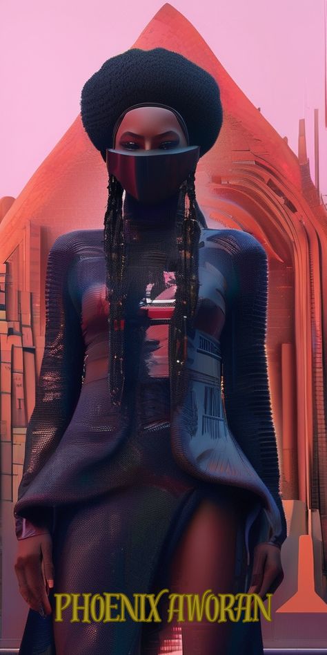 Delve into the essence of Afrofuturism with this striking pin featuring a model set against a backdrop of modern architecture, highlighted by a vivid pink hue. This image combines futuristic fashion with cultural heritage, creating a unique visual narrative that’s perfect for your 'Afrofuturistic Fashion' or 'Urban Style' boards. #Afrofuturism #UrbanFashion #FuturisticStyle Afrofuturistic Fashion, Afrofuturism Fashion, Futuristic Elegance, Visual Narrative, Afrocentric Art, Futuristic Style, Futuristic Fashion, Futuristic City, Urban Style