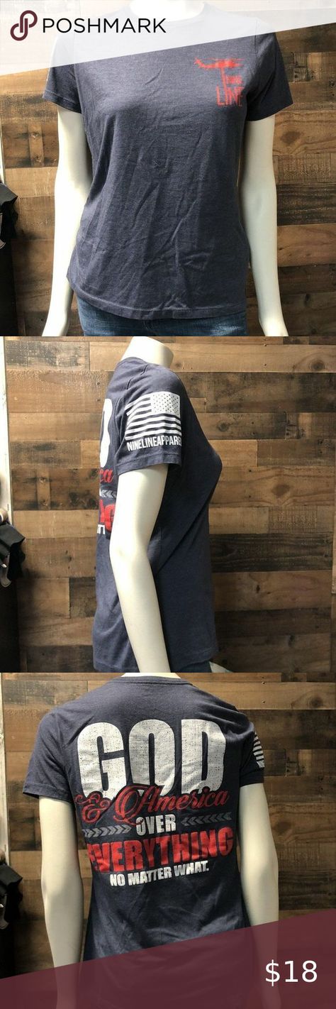 Women’s Nine Line Apparel God & America Over Everything Medium Gray Short Sleeve Nine Line Apparel, Grey Shorts, Size Medium, Outfit Inspo, Plus Fashion, Grey, Fashion Design, Fashion Trends, Dresses