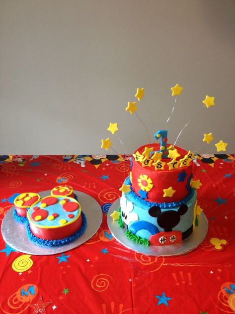 3rd Birthday Mickey Mouse, Mickey Mouse Cake Decorations, Birthday Cake Mickey Mouse, Mickey Mouse Clubhouse 1st Birthday, Mickey Mouse Clubhouse Birthday Cake, Mickey Mouse Smash Cakes, Cake Mickey Mouse, Birthday Cake Image, Mickey Mouse Clubhouse Cake