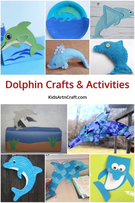 Dolphin Craft For Kindergarten, Dolphin Activities For Kids, Dolphin Activities For Preschool, Dolphin Activities, Dolphin Crafts, Montessori Works, Dolphin Craft, Abc Countdown, Preschool Craft Activities