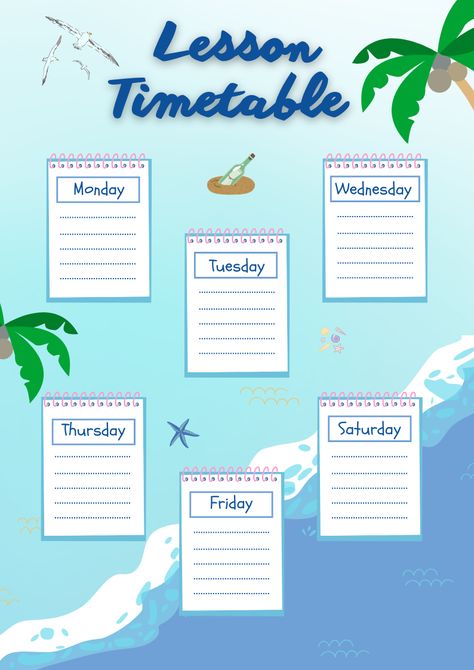 Lesson Timetable Template | Free Template | Illustrative Template | English Template | NasihinStudio |

#KreasiCanvaPinterest Lesson Timetable, Timetable Template, A4 Document, Study Flashcards, Resume Maker, Photo Collage Maker, Collaborative Learning, Document Templates, Learning Management System