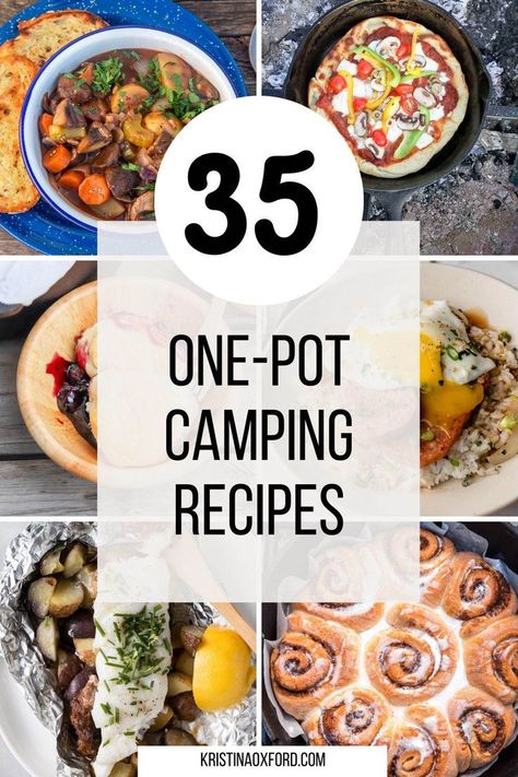 These are 35 of the best one-pot camping meals including, breakfast and dessert. Using only one piece of cookware means less packing and fewer dirty dishes to clean. Camping One Pot Meals, Campervan Meals, Van Meals, Camping Appetizers, Family Camping Meals, Vegetarian Camping, Easy Camping Breakfast, Van Hippie, Camp Meals